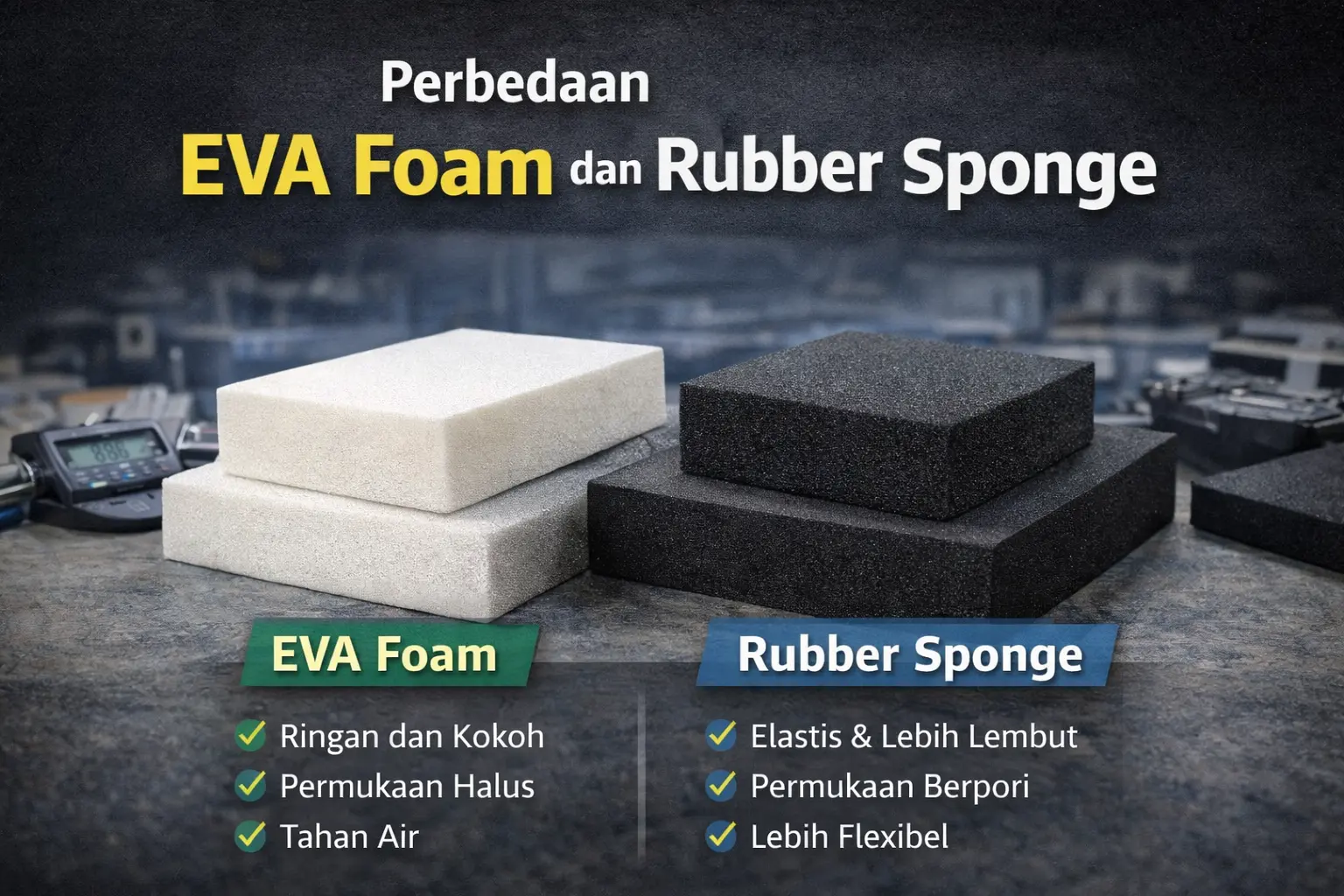 Perbedaan EVA Foam dan Rubber Sponge